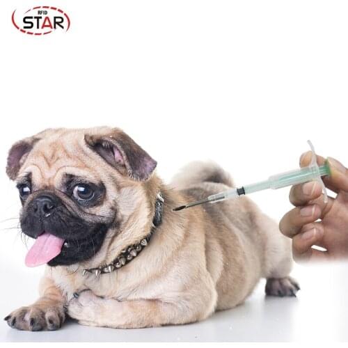 60pcs/lot animal glass tag Syringe 2*12mm rfid syringe 134.2KHz microchip injector FDX-B Stanard EM4305 chip syringes for animal