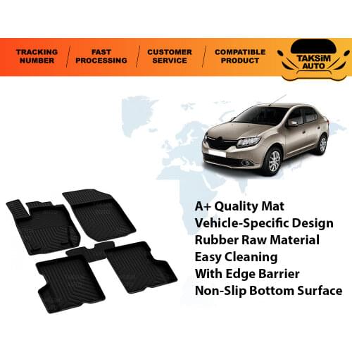 Interior Accessory Car Floor Black Color Rubber 4D Car Mats 98% Compatible For Renault Clio Fluence Captur Symbol Megane Kadjar