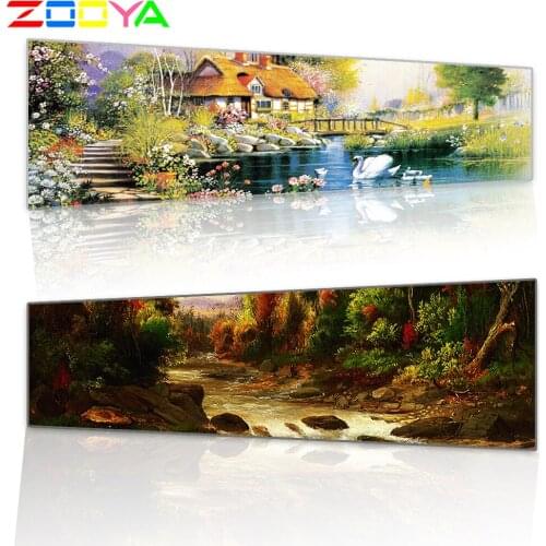 Zooya Diamond Painting Landscape Painting In Autumn Diamond Whole Picture Diamond Needlework Embroidery Natural Scenery Sp004