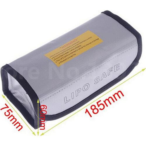 Arrowmax RC Square LiPo Safe Bag Battery Safety Li-Po Protect Bag Pouch Safe Guard Charge Sack 185 X 75 X 60 mm AM-199502 RC