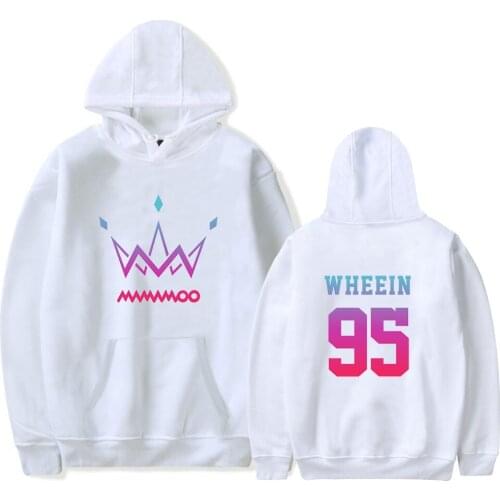 White MAMAMOO Hoodies Korean girl group WHEEIN 95 Print Sweatshirt MAMAMOO Simple Winter Warm Couple Hoodie Plus Size Tops