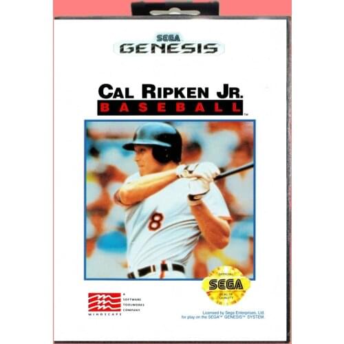 Cal ripken jr baseball 16 Bit MD Game Card Include Retail Box For Sega Genesis & Mega Drive