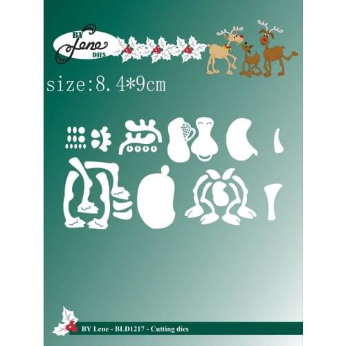 Two Christmas elk Metal Cutting Dies Cutting Mold Decoration Scrapbook Paper Craft Knife Mold Blade Dies Stencils Dies new 2021