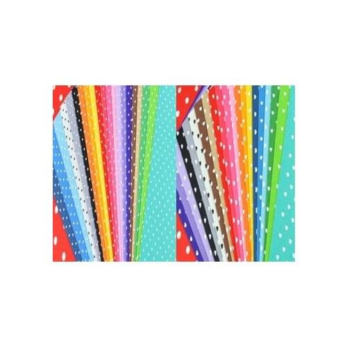 80PCS Felt Fabric Polka Dot + Heart Printed 20 MIX COLORS Felt Handicraft 14x14cm