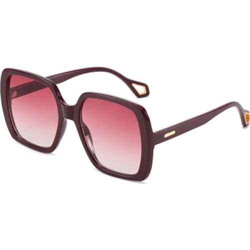 Gradient Plastic Glasses Oversized Big Square Frame Sunglasses Women