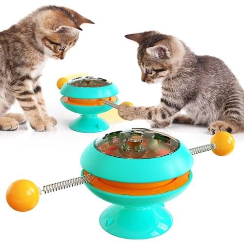 Windmill Toys for Cat Turntable with Catnip Ball Cat Play Game Toys Windmill Kitten Interactive Toys Pet Supplies