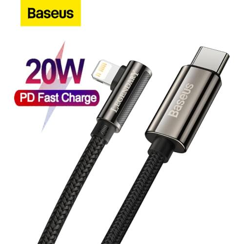 Baseus PD 20W USB C Cable For iphone 12 11 Mini Pro Max Fast Charging Charger for MacBook iPad Pro Type-C USB C Data Wire Cord
