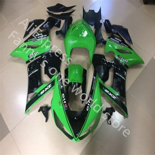 Fit fairings kit for KAWASAKI Ninja 2005 2006 ZX6R fairing kits ZX 6R 636 05 06 green black motorcycles fairing