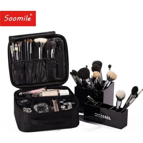 Cosmetic bag for make up luxury nesesser cosmetic bag big soft Free separation makeup case neceser toiletry organizer suitcase