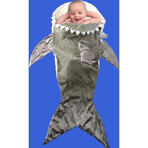 Cute Shark Tail Sleeping Bag Soft Fleece Blanket Kawai Birthday & Christmas Gifts For Kids 3-10 Years Old Dropshipping Available