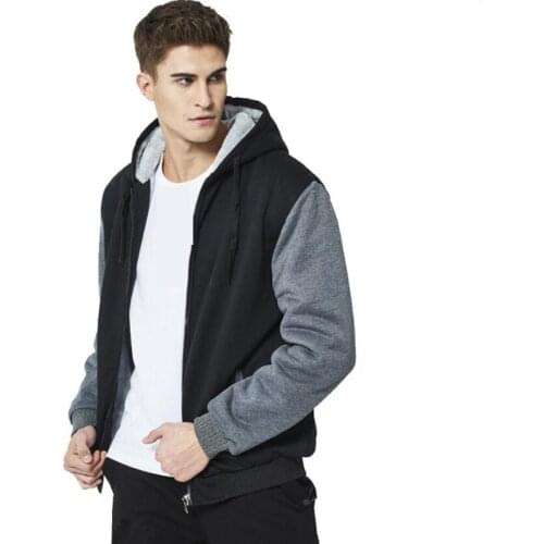 Men large size jacket large size 7XL 8XL 9XL 10XL hoodie autumn and winter long sleeve zipper thickening fleece warm black gray