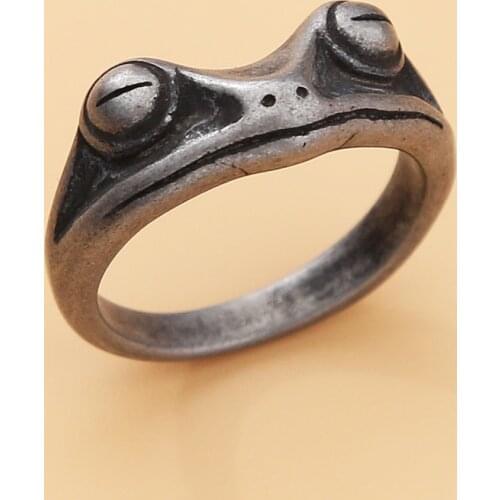 Retro Men Frog Animal Ring Stainless Steel Frog Rings For Men Women Punk Hip Hop Simple Ring Jewelry Gift Wholesale