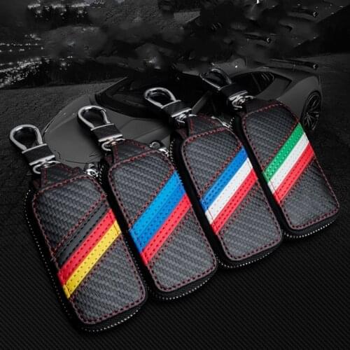 Men Leather Key Holder Housekeeper Key Purse Unisex Car Key Wallets Buckle Key Case Bag Pouch Holder For BMW Benz Audi Buick