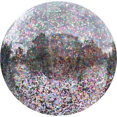 Inflatable Glitter Beach Ball 16inch/24inch Confetti Beach Ball Pool Summer Party Toy Playing Entertainment Supplies