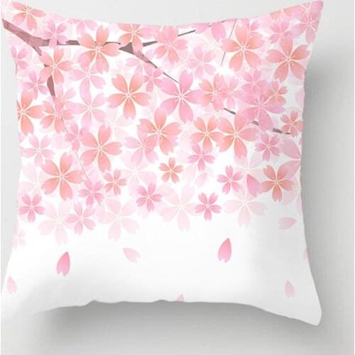 Tropical Plant Peach Skin Pillowcase Polyester Cushio Covers Cover Home Car Nordic Decorative Pillow Lumbar Soft Decor B6C9
