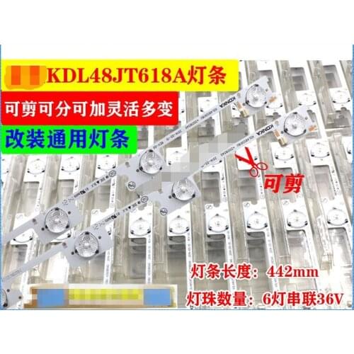80piece/lot NEW LED backlight bar strip for KONKA KDL48JT618A KDL48JT618U KDL48SS618U 35018539 35018540 6 LEDS(6V) 442mm