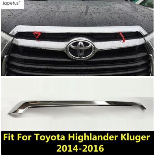 Lapetus Accessories For Toyota Highlander Kluger 2014 2015 2016 Front Hood Bonnet Mesh Grille Grill Bumper Molding Cover Trim