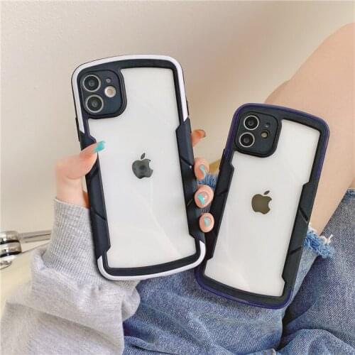 Colorful Bumper Shockproof Phone Case For iPhone 12 11 Pro Max XR X XS Max 8 7 6S Plus SE 2020 Soft TPU Trasparent Cover