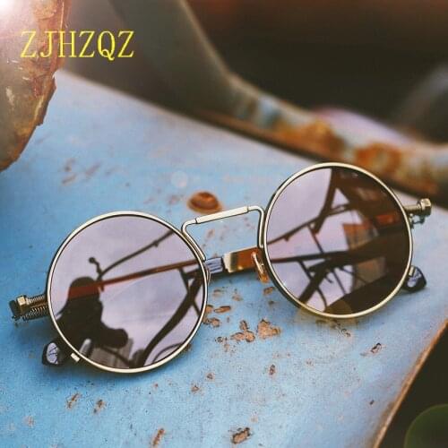 Mens Classic Retro John Lennon Steampunk Polarized Sunglasses Womens Vintage Round Pilot Sport Military Street Shooting Eyewears