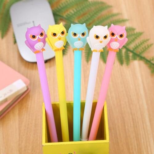 Owl Gel Pen 0.5mm Stationery Students Kawaii Pen Cute Cartoon Gel Pens Novelty Writing Cute Pens Kawaii School Supplies