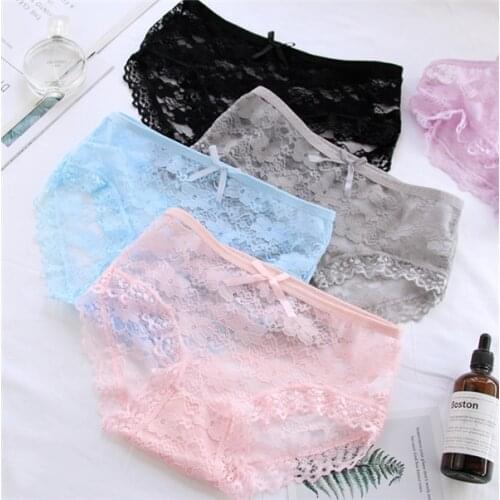 New Arrived 4Pcs/Lot Girl Panties Underwear Lace Briefs Cotton Lingerie Soft Comfortable Bowknot Cartoon Panty Wholesale 017-2-4