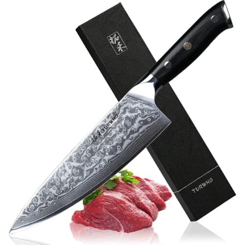 TURWHO Professional Chef Knife 8 inch Gyutou Japanese Damascus Steel High Quality Kitchen Knives Blade Very Sharp Cooking knives