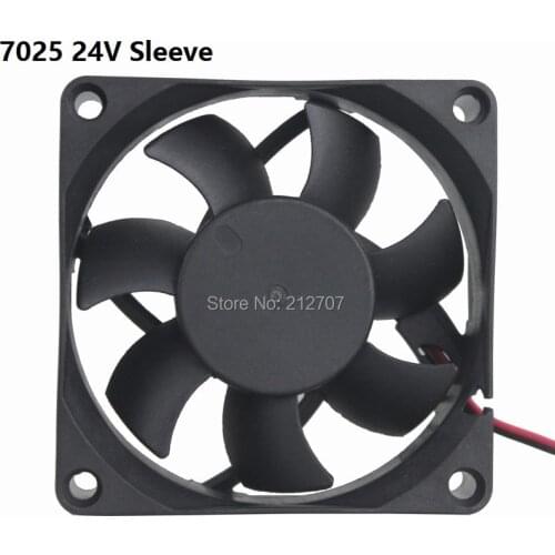 5PCS Gdstime 24V DC Cooling Air Cooler Fan 70 x 70 x 25mm 70mm 7cm 7025 2Pin 2 Wire