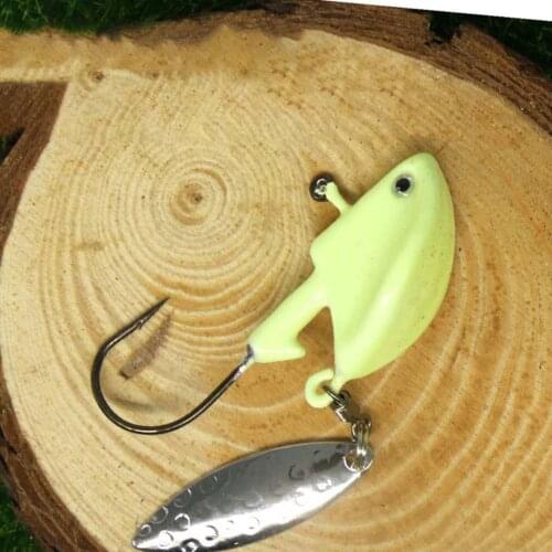 3D Eyes Rotating Jig Head with Spinner Spoon 7g Fishing Lure,Luminous Hard Baits for Bass Perch Salmon Trout