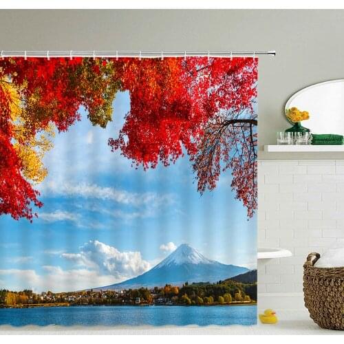 High Quality Washable Shower Curtain Natural Scenery 3D Waterproof Fabric Bathroom Decor Large 240X180 Printed Shower Curtain
