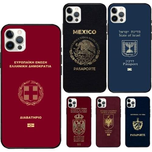 Japanese Israeli Serbian Passport For iPhone 7 8 Plus X XS XR Case Rubber Cover For iPhone 12 Mini 11 Pro Max Soft Case