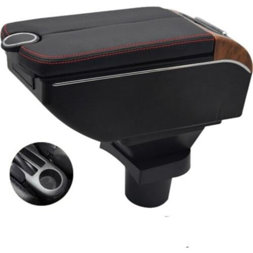 Car Toyota Yaris Vitz armrest storage box auto interior Leather car-styling central container Store content box accessories