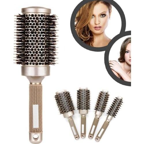 Hair Brush Ceramic Iron Round Comb Barber Dressing DIY Roller Comb Hair Brush Professional Salon Styling Tools