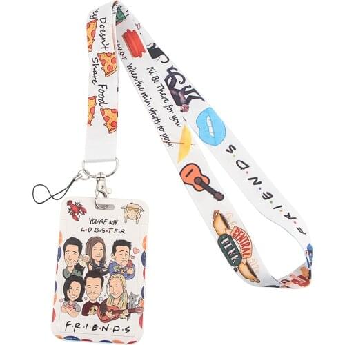 1pc ZF2346 TV Show Friends Fashion Lanyards ID Badge Holder Bus Pass Case Cover Slip Bank Credit Card Holder Strap Cardholder