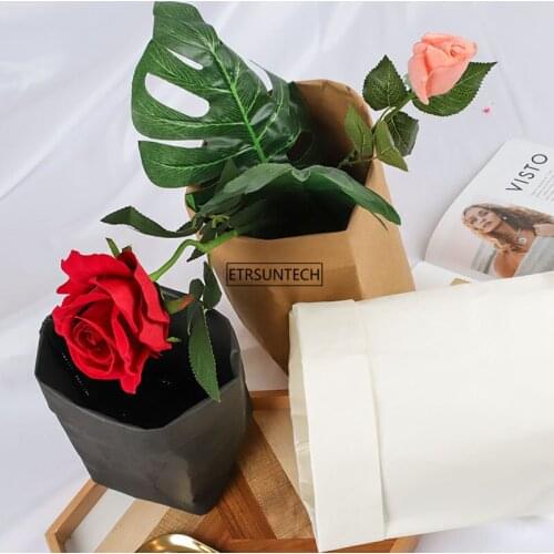 100pcs Washable Storage Bags Plants Flowerpot Bag Children Room Sundries Organizer Kraft Paper Flower Pot Cover