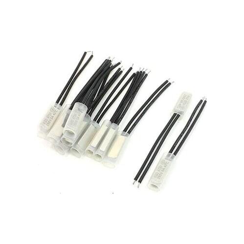 12 Pcs NC 40C 2 Wire Connector Bimetal Thermal Thermostat Switch 250V 5A