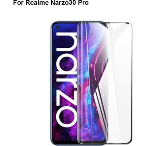 2pcs 9H Full Cover Screen Protector glass For Realme Narzo 30 Pro Full Coverage Protective Tempered Glass For Realme Narzo30 Pro