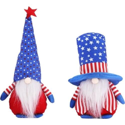 2Pcs Gnome Doll Independence Day Decoration Faceless Doll Plush Doll Pendant Adornment Doll Faceless Holiday Party Decor