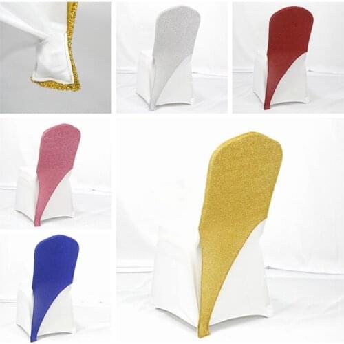 5 Colors Sequin Chair Cap Hood Fit On Spandex Chair Cover Wedding Event Party Decoration