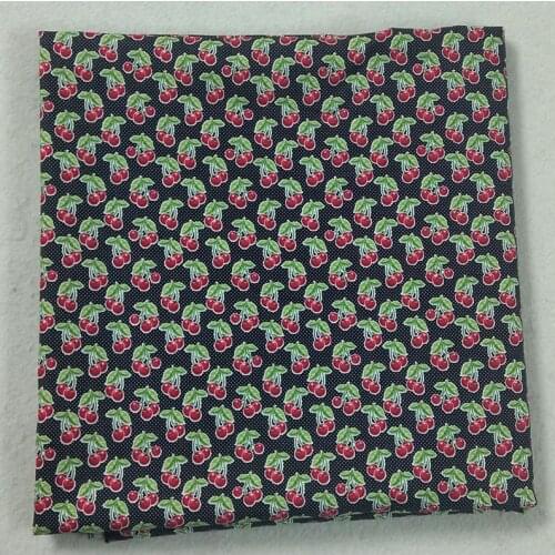 50x105cm Black White Polka Dot Red Cherry Printed Cotton Fabric Dot Fruit Fabric Patchwork Cloth Bag Home Decor