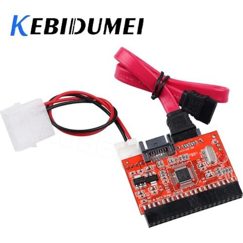 Kebidumei 2 in 1 SATA to IDE Adapter IDE to SATA Converter 40 pin 2.5" inch Hard Disk Driver Support for ATA 133 100 HDD CD DVD