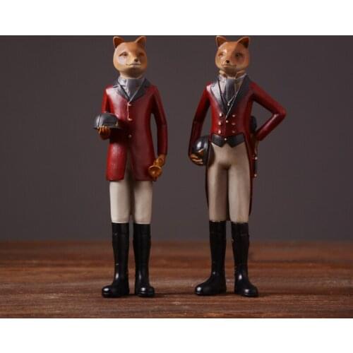 American village style Gentleman Fox home furnishing decoration handmade luxury creative craft livingroom or office ornament