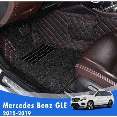 Car Floor Mats For Mercedes Benz GLE 2019 2018 2017 2016 2015 Double Layer Wire Loop Custom Car Styling Car Accessories Carpet