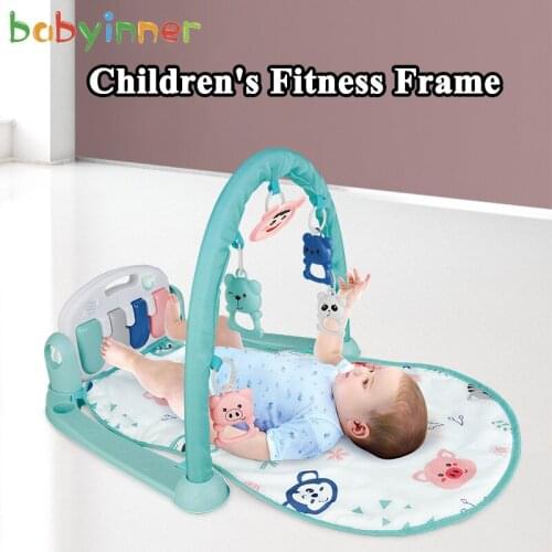 Babyinner Baby Activity Gym Multifunctional Light Music Fitness Frame Pedal Piano Game Mat Early Education Educational Baby Toy