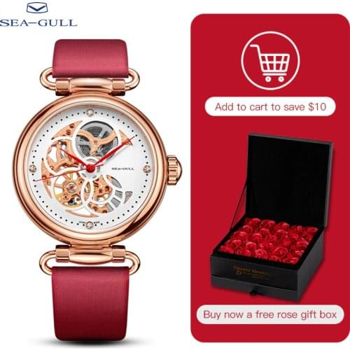 Seagull mechanical watch ladies watch fashion hollow perspective automatic mechanical watch waterproof time goddess 6002L
