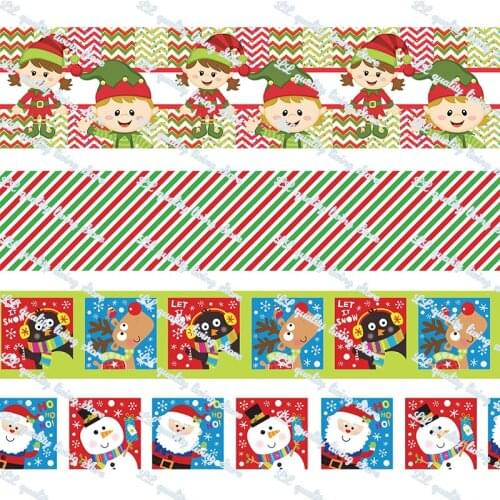 Custom 7/8"-3" hot transfer printed christmas grosgrain ribbon 22-75mm 50 yards christmas decorations gift wrapping diy bows