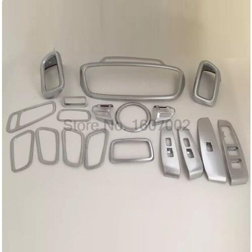 For Kia Sorento L 2015 LHD Chrome 18pcs Interior Trim Full Set A/C Air Vent Door Handles Armrest Cover Headlight Button Trim