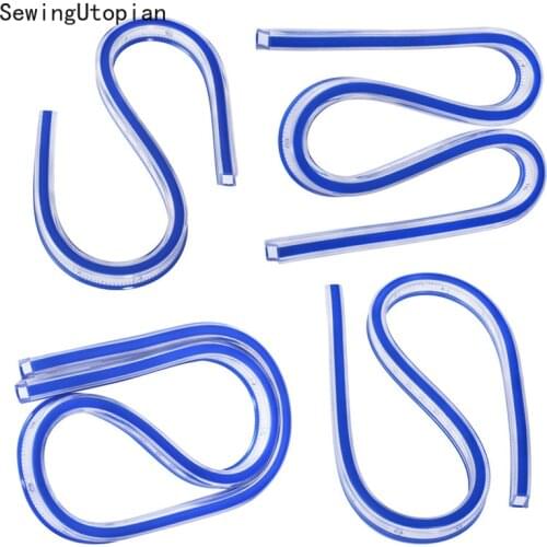 30-60CM Flexible Curve Ruler Plastic Drafting Drawing Curve Ruler Multi-Function Tailor Measure Ruler Soft Clothing Snake Ruler