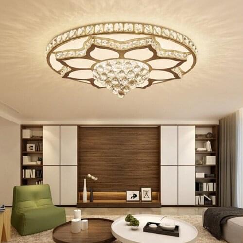 New crystal LED living room lamp Fashion atmospheric iron lotus ceiling lamp Indoor lighting lobby lamp led lighting fixture