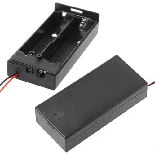 Battery Holder Box Storage Case Container With Cable ON/OFF Switch suitable for 2pcs 18650 batteries
