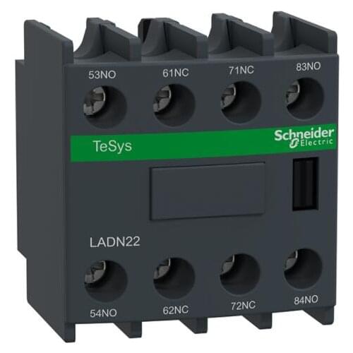 LADN22 LA-DN22 Auxiliary contact block, TeSys D, 2NO + 2NC, front mounting, screw clamp terminals
